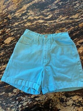 Vintage Guess Jeans Bright Blue High Rise Shorts Size 28